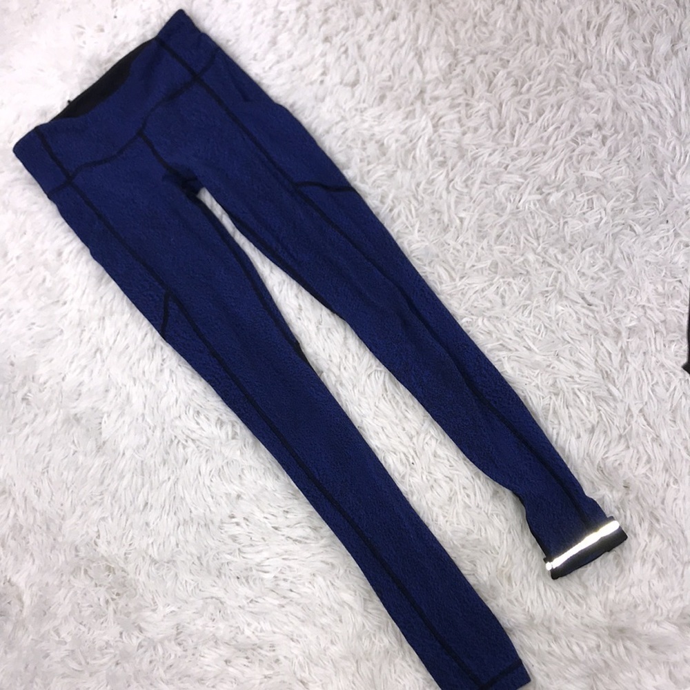 Lululemon Speed Tight V Power Luxtreme Spray Jacquard Sapphire Blue Black